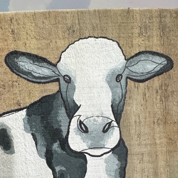 Artisan Black and White Cow Painting - Picture 2 of 7